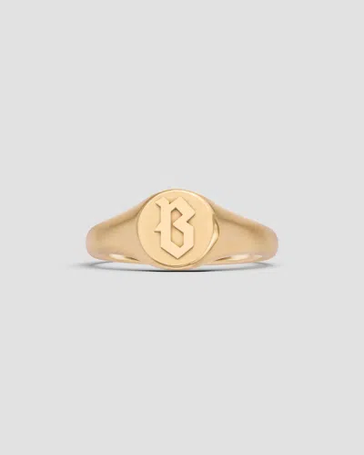 Jennifer Fisher Mini Gothic Letter Signet Ring A-n In Gold
