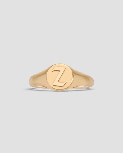 Jennifer Fisher Mini Gothic Letter Signet Ring O-z In Gold