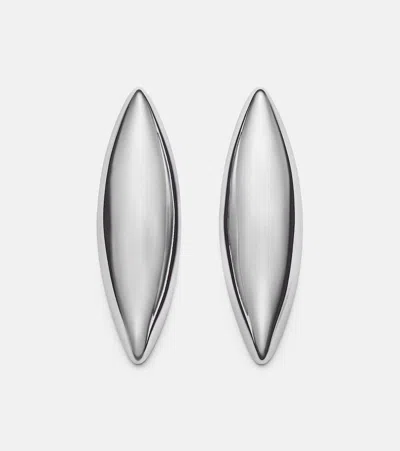 Jennifer Fisher Puffy Dagger Small 10kt Rhodium-plated Earrings In Metallic