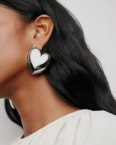 Jennifer Fisher Puffy Heart Earrings In Metallic