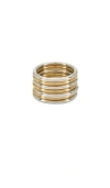 Jennifer Fisher Ring Set In Metallic Silver,metallic Gold
