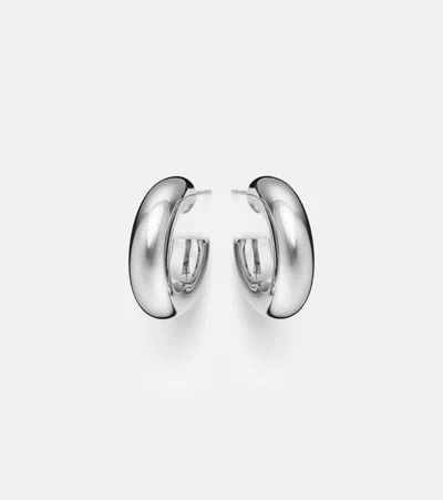 Jennifer Fisher Samira Micro Rhodium-plated Hoop Earrings In Gray
