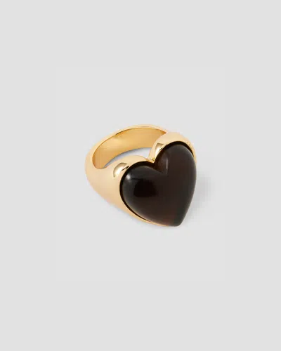 Jennifer Fisher Semi-precious Heart Pinky Ring In Black