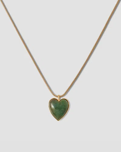Jennifer Fisher Semi-precious Small Heart Chain Necklace In Green