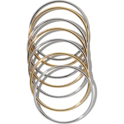 Jennifer Fisher Set Of 7 Mixed Metal Bangles In Multi
