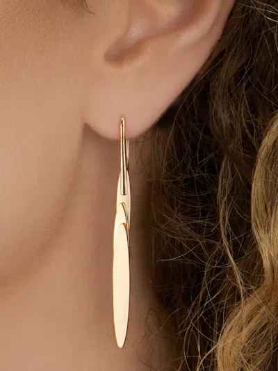 Jennifer Fisher Short Feather Drop Earrings In Gold