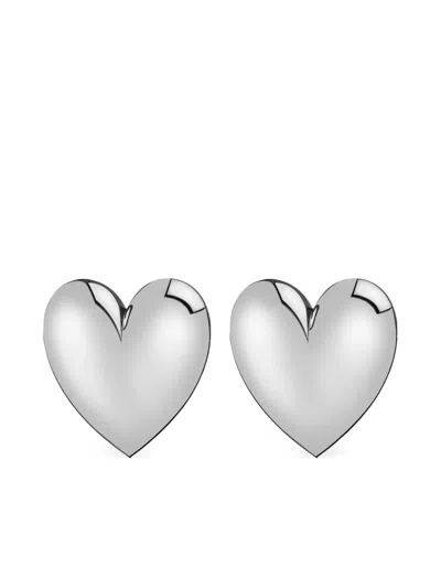 Jennifer Fisher Small Puffy Heart Earrings In Metallic