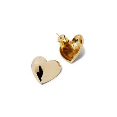Jennifer Fisher Small Puffy Heart Earrings In Yellow Gold