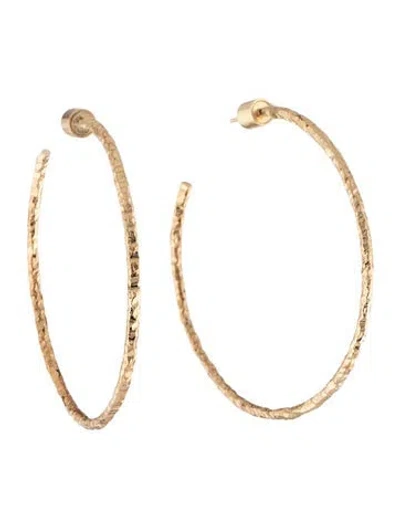 Pre-owned Jennifer Fisher Textured Large Hoop Earrings In Multicolor