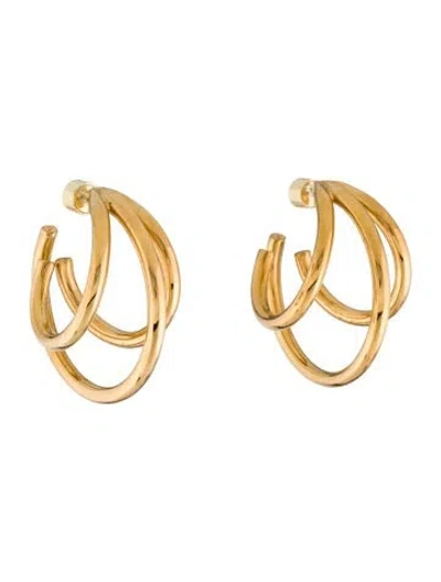 Pre-owned Jennifer Fisher Triple Lilly Baby Hoops In Multi