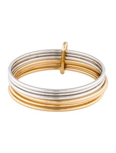 Pre-owned Jennifer Fisher Two-tone Bangle Set, 8.25" In Multi