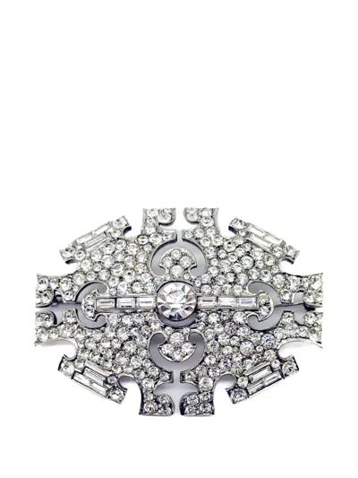 Pre-owned Jennifer Gibson Jewellery 1920s Antique Art Deco Brooch In Silver
