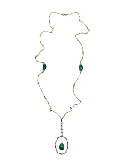 Pre-owned Jennifer Gibson Jewellery 1920s Art Deco Pearl Necklace In Gold