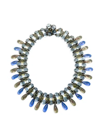 Pre-owned Jennifer Gibson Jewellery 1940s Droplet Necklace In Silver