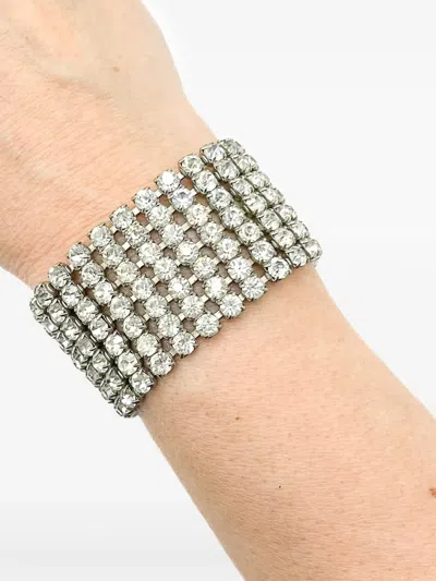 Pre-owned Jennifer Gibson Jewellery 1950s Coro Rhinestone Bracelet In Silver