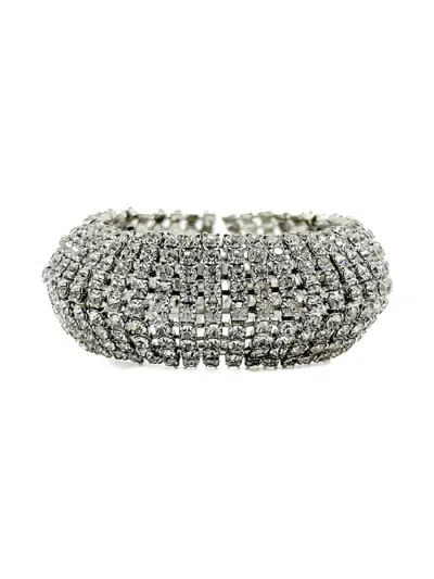 Pre-owned Jennifer Gibson Jewellery 1950s Weiss Rhinestone Bracelet In Silver