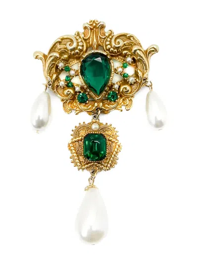 Pre-owned Jennifer Gibson Jewellery 1960s Coro Renaissance Pendant In Gold
