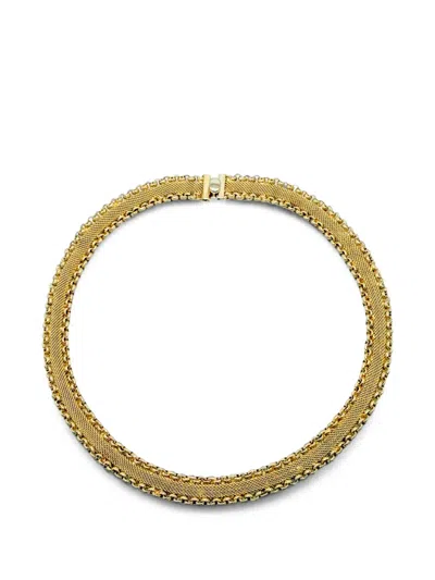 Pre-owned Jennifer Gibson Jewellery 1960s Mesh Choker Necklace In 金色
