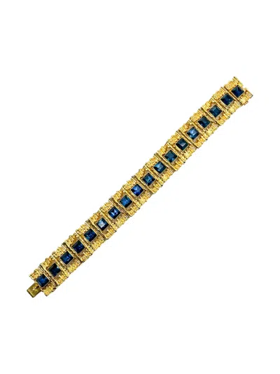 Pre-owned Jennifer Gibson Jewellery 1960s Modernist Sapphire Bracelet In Gold