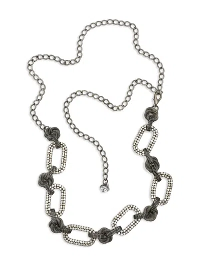 Pre-owned Jennifer Gibson Jewellery 1970s Crystal Chain Belt In Silver