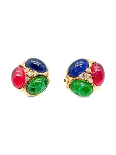 Pre-owned Jennifer Gibson Jewellery 1980s Grossé Clip-on Earrings In Gold