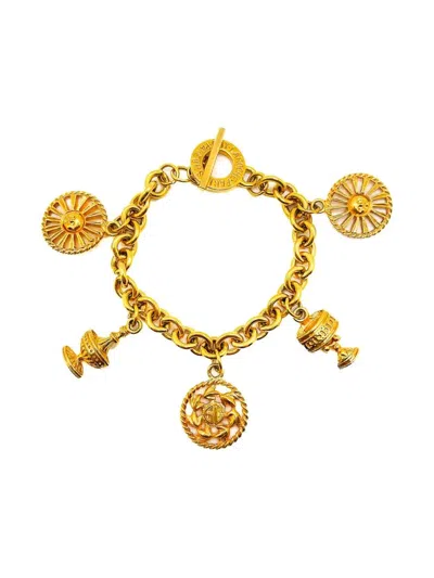 Pre-owned Jennifer Gibson Jewellery 1980s Guy Laroche Charm Bracelet In Gold