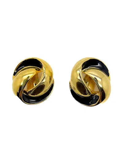 Pre-owned Jennifer Gibson Jewellery 1980s Knot Earrings In Gold