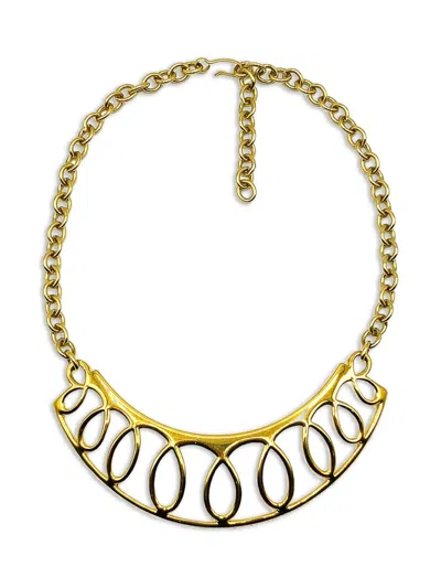 Pre-owned Jennifer Gibson Jewellery 1980s Loop Panel Necklace In Gold