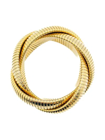 Pre-owned Jennifer Gibson Jewellery 1980s Omega Triple Twist Bangle In Gold