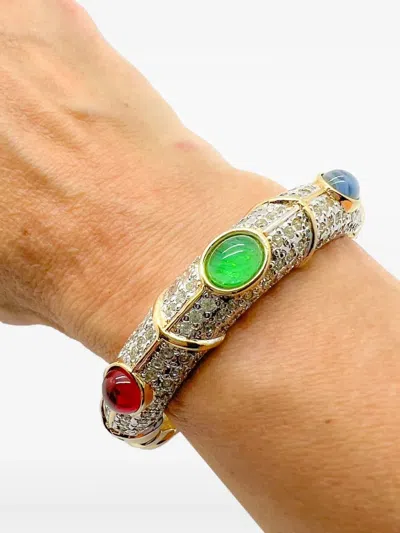 Pre-owned Jennifer Gibson Jewellery Vogue Bijoux Jewelled 手镯（1980年代典藏款） In Gold