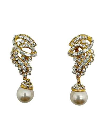 Pre-owned Jennifer Gibson Jewellery 1990s  Diana Clip-on Earrings In Gold