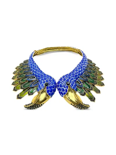Pre-owned Jennifer Gibson Jewellery 2010s Cavalli Flamingo Statement Collar Necklace In Gold