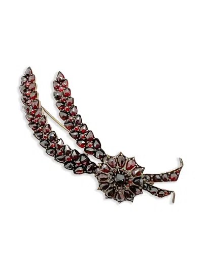 Pre-owned Jennifer Gibson Jewellery Floral Brooch In Red