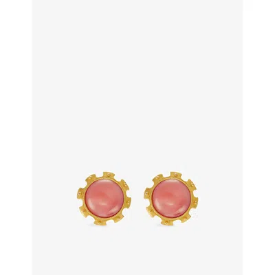 Jennifer Gibson Jewellery Womens  Pre-loved Farah Lister Pink Cabochon Clip Earrings