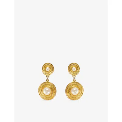 Jennifer Gibson Jewellery Womens  Pre-loved Jgj Double Drop Swirl Pear Earrings In Gold
