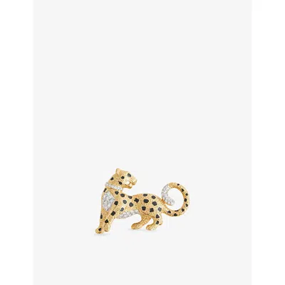 Jennifer Gibson Jewellery Womens Pre-loved Attwood & Sawyer Leopard Gold-plated Metal And Crystal Brooch