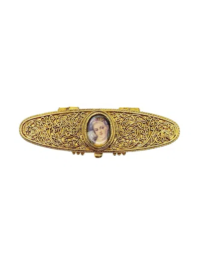 Pre-owned Jennifer Gibson Jewellery X Estée Lauder 1970s Perfurme Compact In Gold