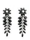 Jennifer Gibson Vintage Hattie Carnegie Monochrome Floral Drop Earrings 1960s In Black
