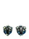 Jennifer Gibson Vintage Judy Lea Black &amp; Navy Navette Earrings 1950s In 黑色