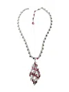 Jennifer Gibson Vintage Modernist Ruby Crystal Necklace 1960s In Red