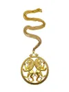 Jennifer Gibson Vintage Statement Rampant Lions Medallion Necklace 1960s In Gold