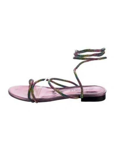 Pre-owned Jennifer Le Leather Gladiator Sandals In Purple