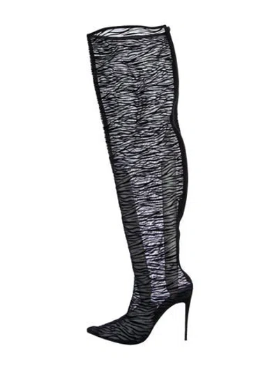 Pre-owned Jennifer Le Printed Boots In Silver