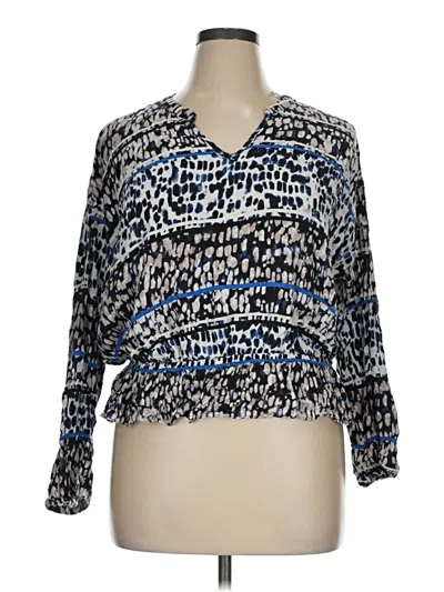 Pre-owned Jennifer Lopez 3/4 Sleeve Blouse In Blue