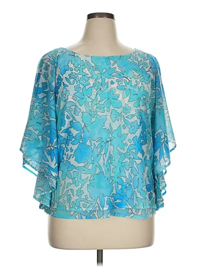 Pre-owned Jennifer Lopez 3/4 Sleeve Blouse In Blue