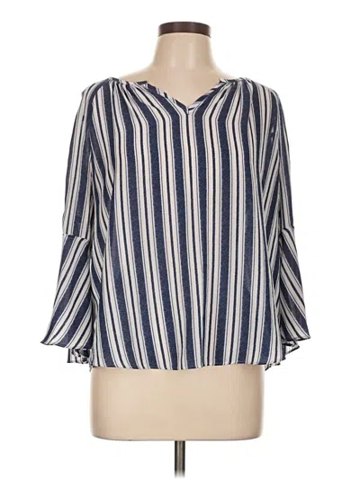 Pre-owned Jennifer Lopez 3/4 Sleeve Blouse In Blue