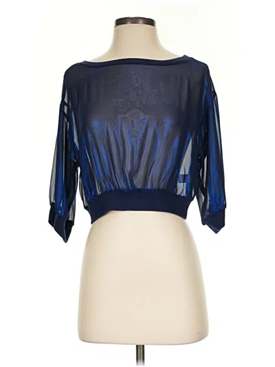 Pre-owned Jennifer Lopez 3/4 Sleeve Blouse In Blue