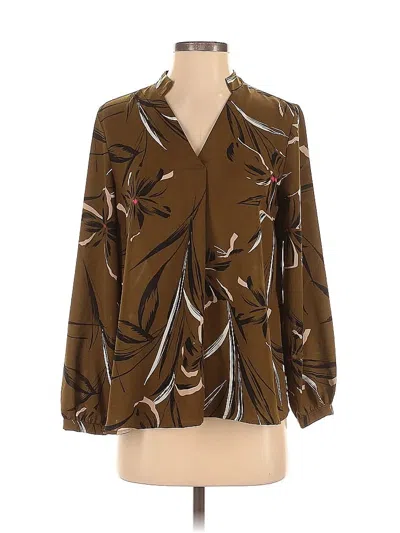 Pre-owned Jennifer Lopez 3/4 Sleeve Blouse In Brown
