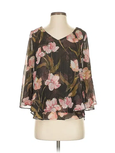 Pre-owned Jennifer Lopez 3/4 Sleeve Blouse In Brown