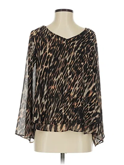 Pre-owned Jennifer Lopez 3/4 Sleeve Blouse In Brown